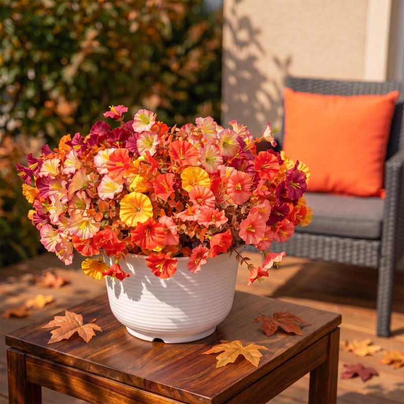 Autumn Artificial Flowers for Outdoor (10, Mixed Color A)