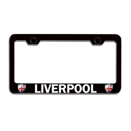 Makoroni LIVERPOOL British England Bl Steel License Plate Frame, License Tag Holder