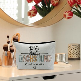 RYYCDOI dachshund makeup bag, dachshund gifts for women, gifts for dachshund lovers, dachshund mama cosmetic bag makeup pouch