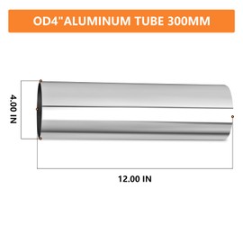 GASHER 2Pcs Straight Aluminum Alloy Tube Intercooler Pipe Air Intake Tube 4"OD Length 12"(300MM)