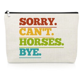 Horse Lover Gifts for Women Cowgirl Makeup Bag Horse Gifts for Women Equestrian Trainers Funny Present for Animal Lovers Cosmetic Bag Inspirational Friendship Christmas Birthday Present Travel Pouch
