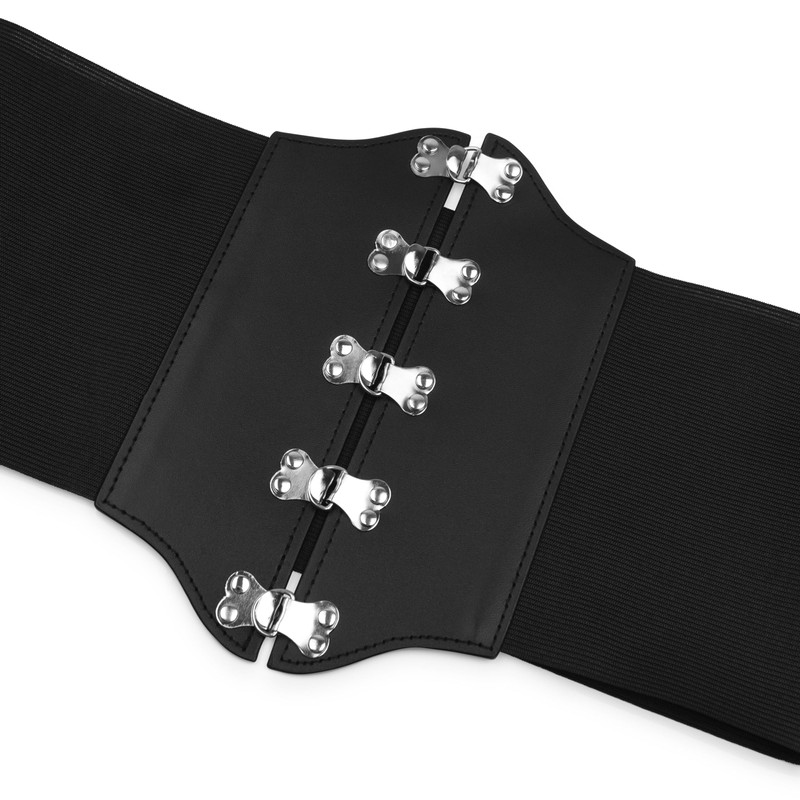 Black Butterfly 6 Inch Elastic Corset Waist Belt (Black, UK