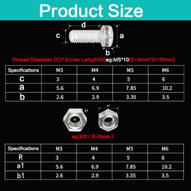 50 Pcs Plastic Screws Bolts and 50 Pcs Nuts, Transparent Clear M3*8mm Screw, M3*3mm Nut, Acrylic Cross Head Machine Screws Nuts and Bolts Set
