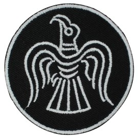Hawk Viking Circle Patch Iron On Sew On Embroidered Patch Badge Applique for Clothes Shirts Jeans etc