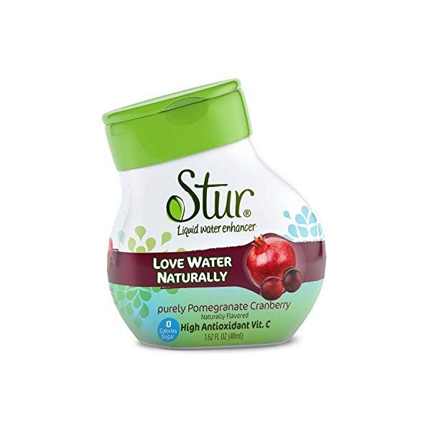 Stur -Pomegranate Cranberry, Natural Water Enhancer, (5 Bottles, Makes 100 Flavored Waters) - Sugar Free, Zero Calories, Kosher, Liquid Drink Mix Sweetened with Stevia, 1.62 Fl Oz (Pack of 5)