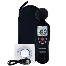 Decibel Meter Digital Sound Level Meter with Data Record Function 30-130dB Range High Accuracy db Meter with LCD Backlight Time Display