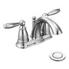Moen Brantford Chrome Two-Handle Low-Arc Traditional Centerset Bathroom Faucet with