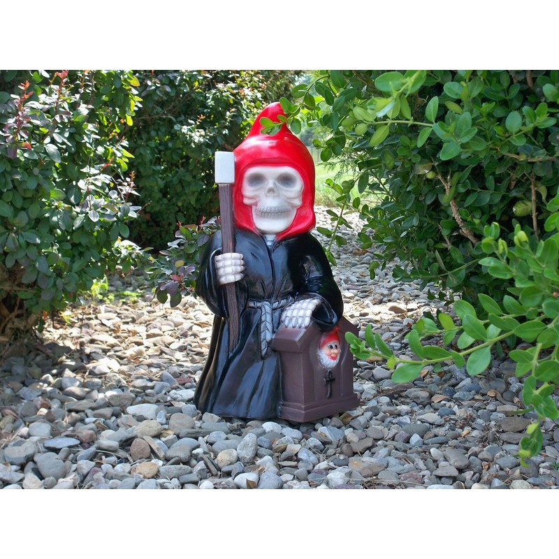 RAKSO Grim Reaper Gnome, 13", Large UV Resistant Lawn Ornament