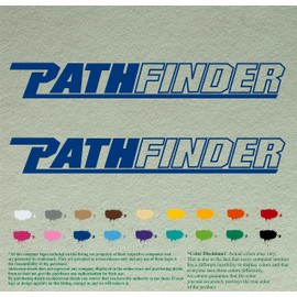 Pair of Pathfinder Boat Compatible Replacement Restoration Decals Vinyl Stickers Outboard Motor Set of 2 (12", Blue 067)