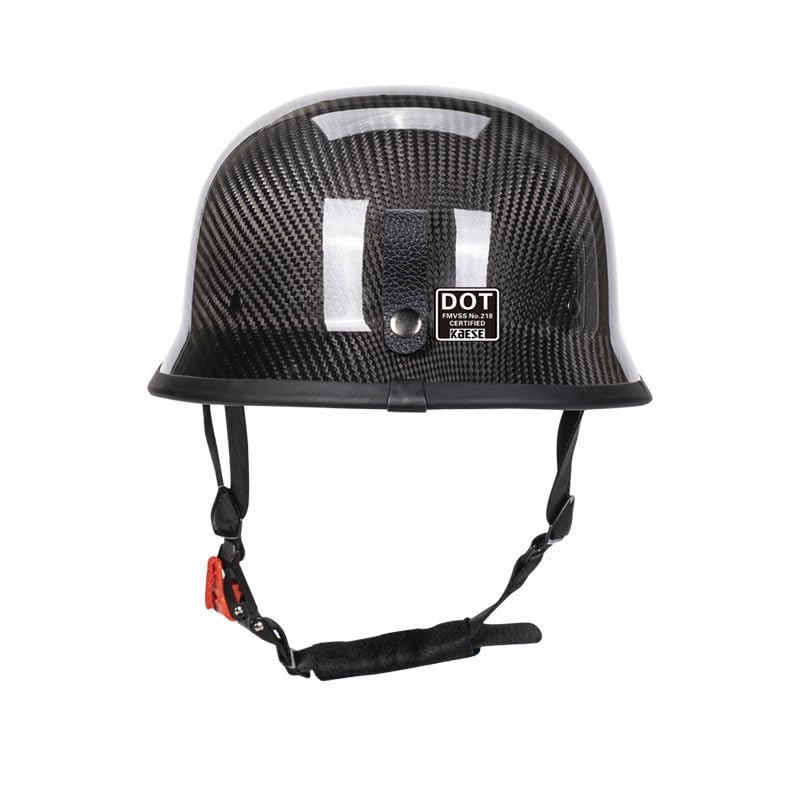 Vintage Motorcycle Half Helmet, Carbon Fiber Open Face Retro Motorcycle