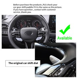 HIBEYO Paddle Shifter Extensions for Hyundai I30 Wagon N Line Veloster KONA N Elantra Avante GT N-line CN7 2019-2023 Metal Steering Wheel Paddle Shifter Trim Cover Decoration Accessories-Silver