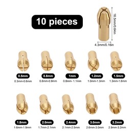 15 pieces mini drill chuck adapter, keyless drill chuck 3-Jaw 4486 4485 keyless drill chuck, electric grinding accessories, brass set 0.3 mm to 3.2 mm for Dremel 4000, 3000, 300, 200, 100, 8200 (M7)