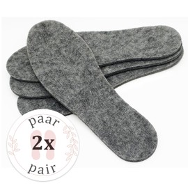 2 Pairs of Felt Soles in Extra Thick Design - Insulating & Durable (40)
