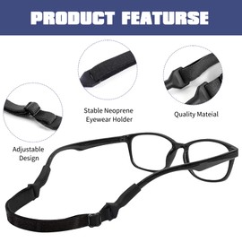 Roinaid 10 Stück Brillenbänder,Brillenband Herren,Brillenband Sport Herren,Verstellbar,Rutschfest,Passend für Sportbrillen und Sonnenbrillen,Unisex