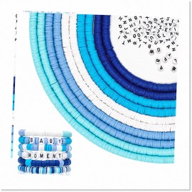 VHISDEH 3704Pcs Heishi Clay Beads with Letter Beads - 5 Colors for Bracelets and Necklac