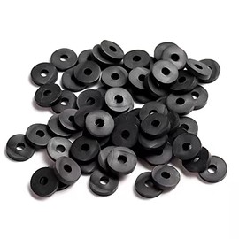 2000pcs Heishi Vinyl Beads Polymer Clay Beads Flat Round Spacer Beads for Making Bracelet Necklace Earring Accessories DIY Handmade Craft (Black, 6mm)