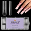 TOROKOM 120 Pieces Dual Nail Shapes Square Clear Poly Extension
