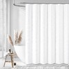 Dynamene 80 Inches Long Shower Curtain, Boho Tufted Geometric Striped