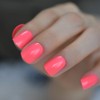 Neon Short Nails Summer Color Fake Nails Deep Pink Ladies