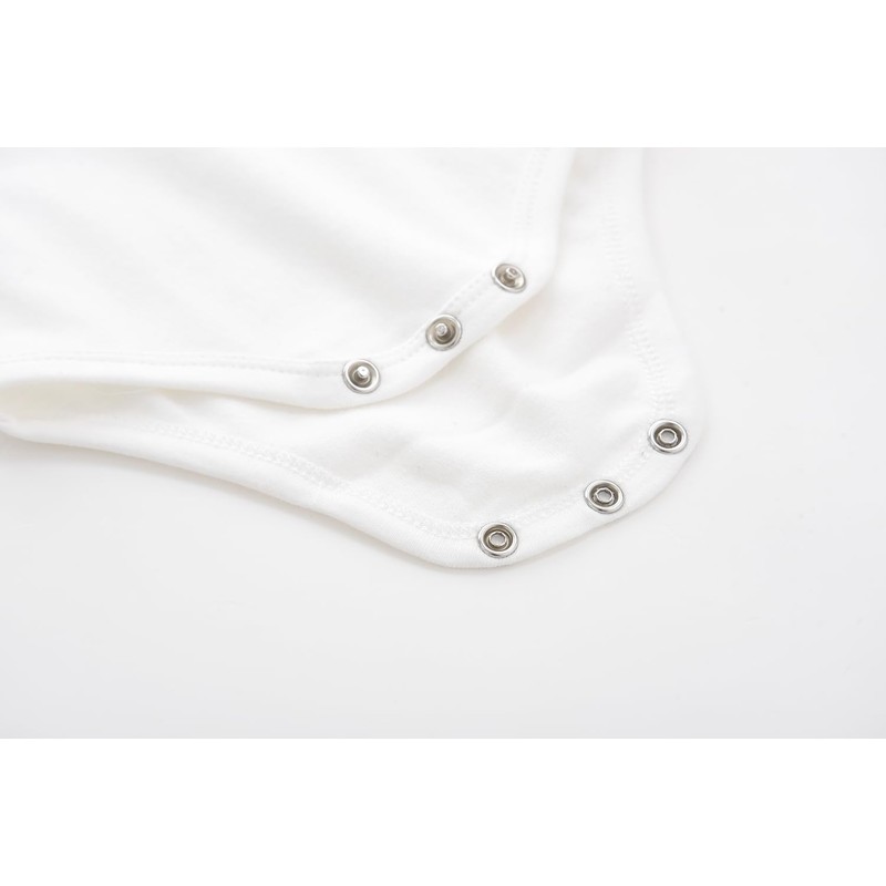 HahaNice Long Sleeve Bodysuits Cream White 24 Months