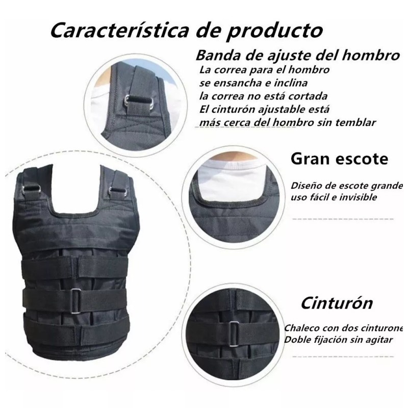 LOVINGCREATE Chaleco De Peso Ajustable Para Hacer Ejercicio (50kg Max)