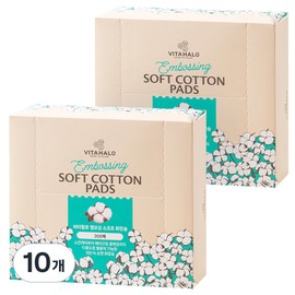 Vitahalo embossed soft cotton pads, 10 pieces, 300 pieces / 비타할로 엠보싱 소프트 화장솜, 10개, 300개입