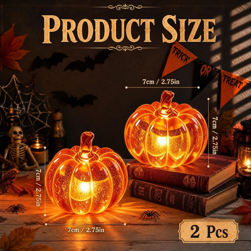 KutaKuta 2Pcs Pumpkin Light, Halloween Pumpkin Night Light