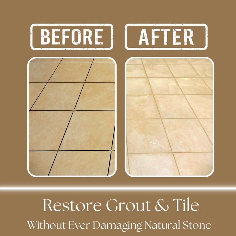 Natural Stone Grout Cleaner, Safe for Marble, Travertine, Limestone, Tile