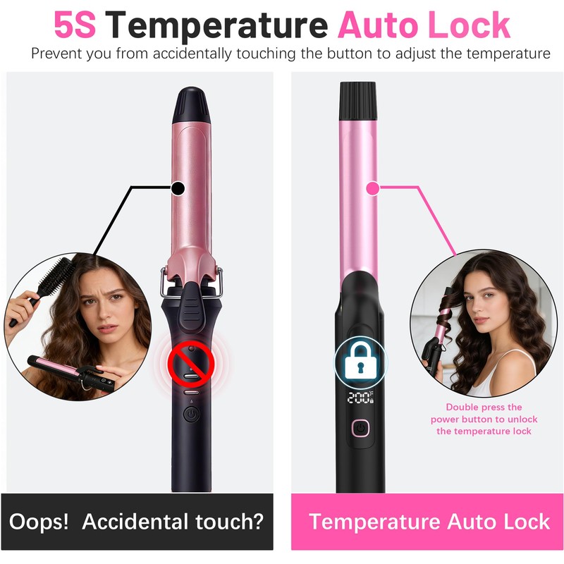 Travel Curling Iron 1 Inch,Small Curling Iron for Short Hair,Dual