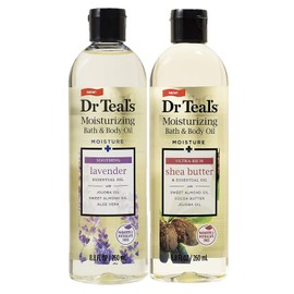Dr. Teals Bath & Body Oil Variety Gift Set (2 Pack, 8.8oz Ea.) - Soothing Lavender & Ultra Rich Shea Butter - Essential Oils Hydrate Skin & Alleviates Daily Stress - at Home Spa Kit