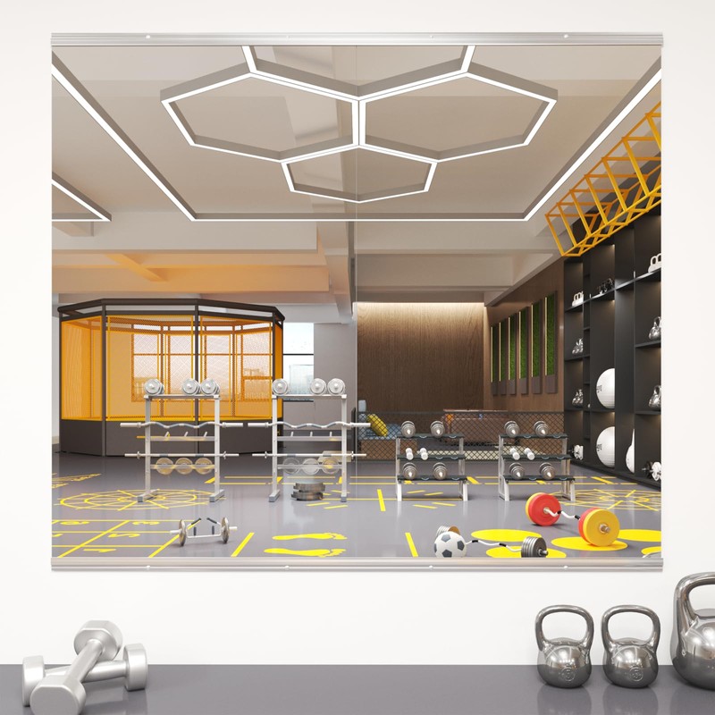 pertetey Home Gym Mirror, 48X24 Inch(1Pack) Large Frameless Tempered Glass
