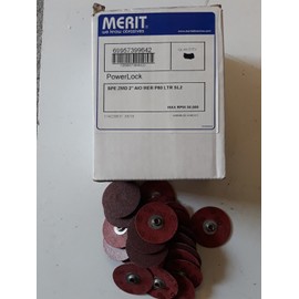 merit 99642 lot of 25 ea 2" 80 Grit Aluminum Oxide Quick Change Discs Type 2