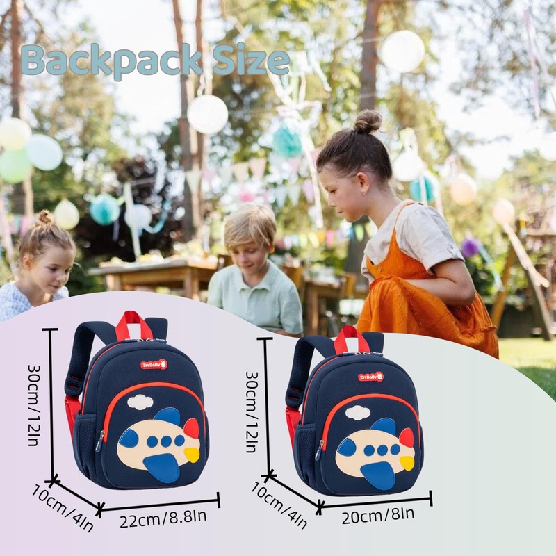 VIDOSCLA Toddlers Backpack Kids Airplane Nursery Schoolbag Preschool Bag
