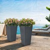 Ultym 28" Large Tall Square Planters (Set of 2), V-Shaped
