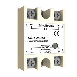 MAKERELE SSR-25DA Solid State Relay Input 3-32V DC to Output 24-380V AC 25A Single Phase Semi-Conductor Solid State Relay Module