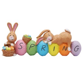 JOYIN Happy Easter Tabletop Decoration Bunny and Egg Centerpiece Decoration for Easter Spring Decoration