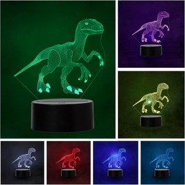 LED Dinosaur Velociraptor Colour Changing USB Night Light and Decoration