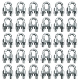 HAMILO Wire Clips, Fasteners, Rope, Construction, Construction, Stainless Steel, 30-piece Set (M6)