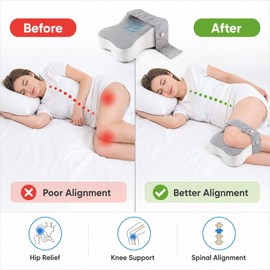 14-Inch Knee Pillow for Side Sleepers – Large Memory Foam Leg Cushion for Thigh & Knee Support