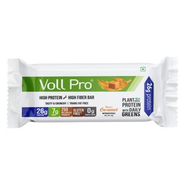 Voll Pro Plant Protein Bar with Daily Greens - High Protein 26g, Fiber 7g, 0g Sugar - Crunchy, Delicious Nutrient-Rich Protein Bars, 65g Bar (Pack of 12) (Pack of 12)