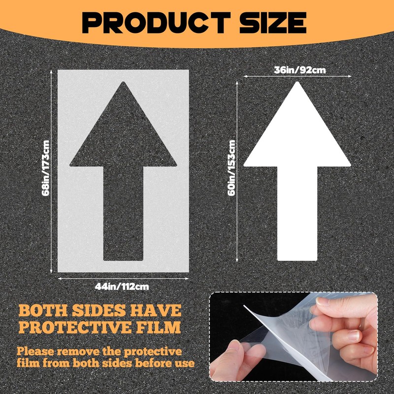 Oversized 60" x 36" Straight Arrow Stencil – Heavy-Duty Reusable