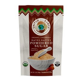 United With Earth Organic Date Powdered Sugar - 12oz (2-Pack) | Non-GMO, Gluten-Free, Vegan, Paleo, Certified Organic