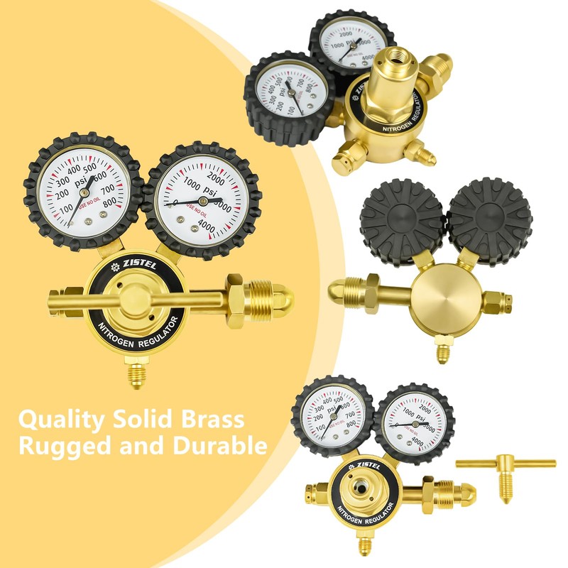 Zistel Nitrogen Regulator with Hose, 0-800 PSI Output Pressure, CGA580