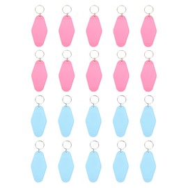 PATIKIL Vintage Motel Keychain, 20 Pack Blank Hotel Keychains Rhombus Retro Key Tag for DIY Crafts Ornament Backpack Luggage Labels Tags, Pink, Light Blue