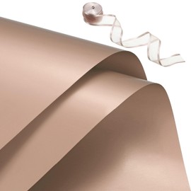 PATIKIL 20 Sheets Flower Wrapping Paper, 22.8"x22.8" Floral Bouquet Craft Packaging Paper with Ribbon for Flowers Gift Packaging, Brown