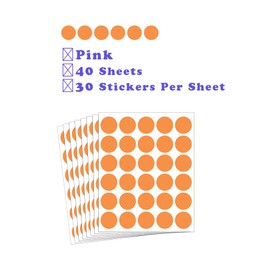 Hcode 1 Inch Color Coding Label Price Stickers Garage Sale Stickers Blank Yard Sale Round Dots Stickers 1200Pcs (Orange)