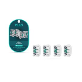 quip Ultra Brush Pod Refill Heads - 4 Pack - Verified quip Brush Head Refills for Sonic Electric Toothbrushes - Soft Bristles, Compact - Last 3 Months Each - White