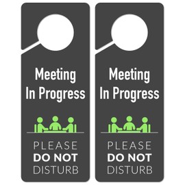 Do Not Disturb Door Hanger Sign, 2 Pack, Please Do Not Disturb Sign, Meeting in Progress