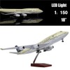 24-Hours 18” 1:130 Airplane Model Saudi Arabia Boeing 747 Model Plane with LED Light(Touch or Sound Control) for Decoration or Gift