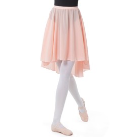 DGSHIRLDJO Ballet Wrap Skirt Chiffon Pull-on Elastic Waist Dance Skirt for Women Girls Ballet Dancewear Pink